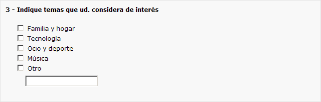 Indique temas que ud. considera de interés